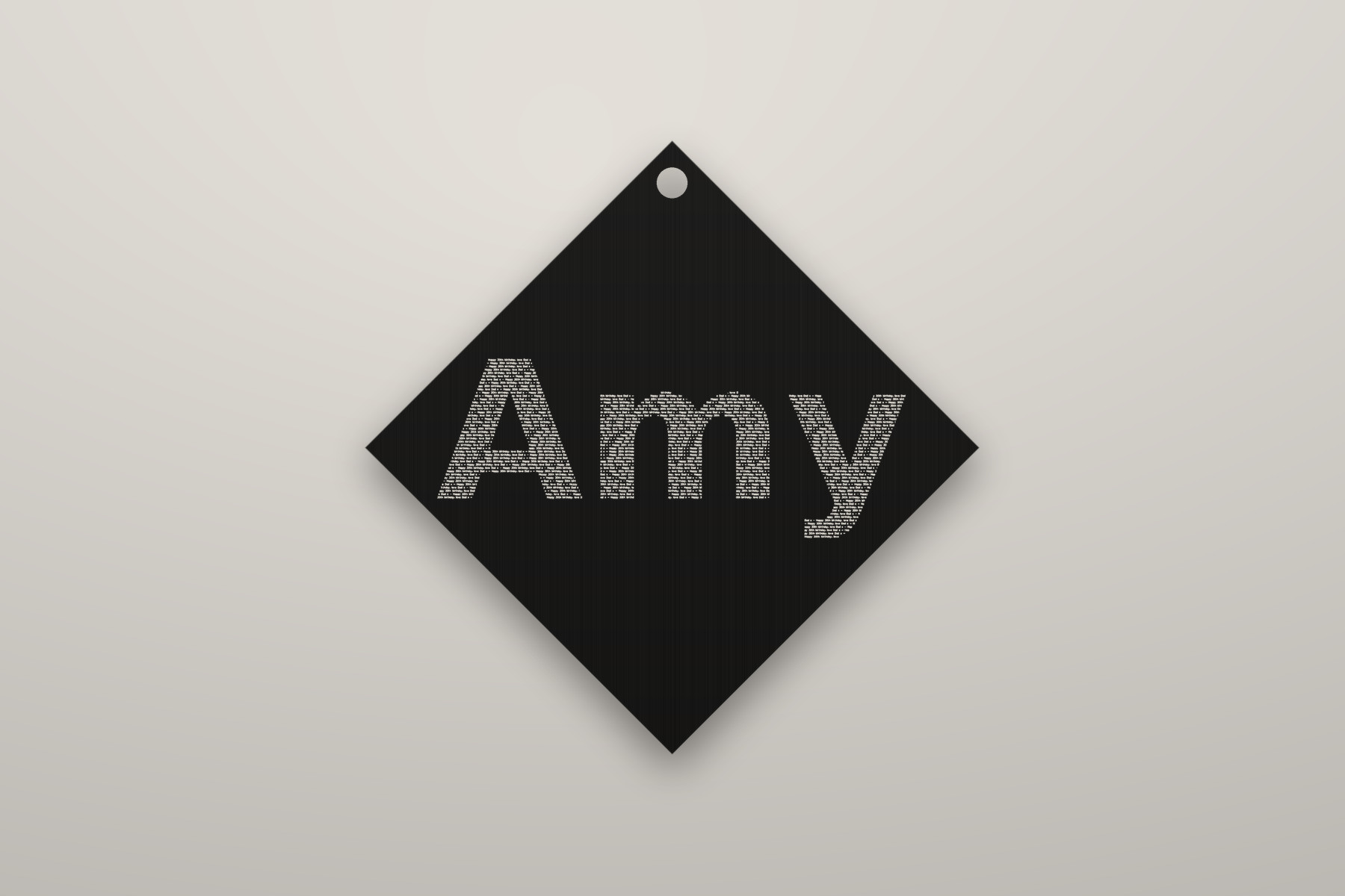 A name in microtext on the diamond