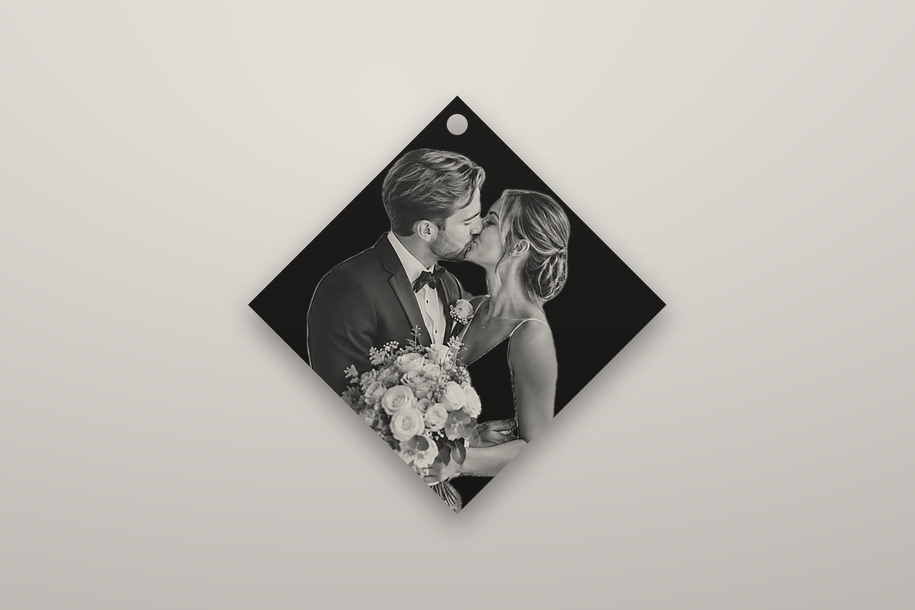 A photograph on the diamond, background removed