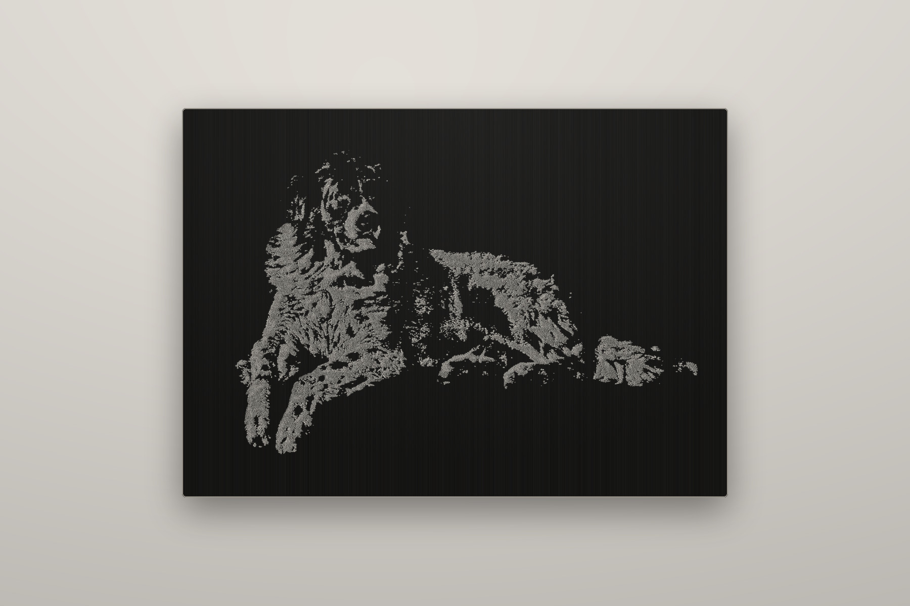 The Faithful — text portrait in anodised